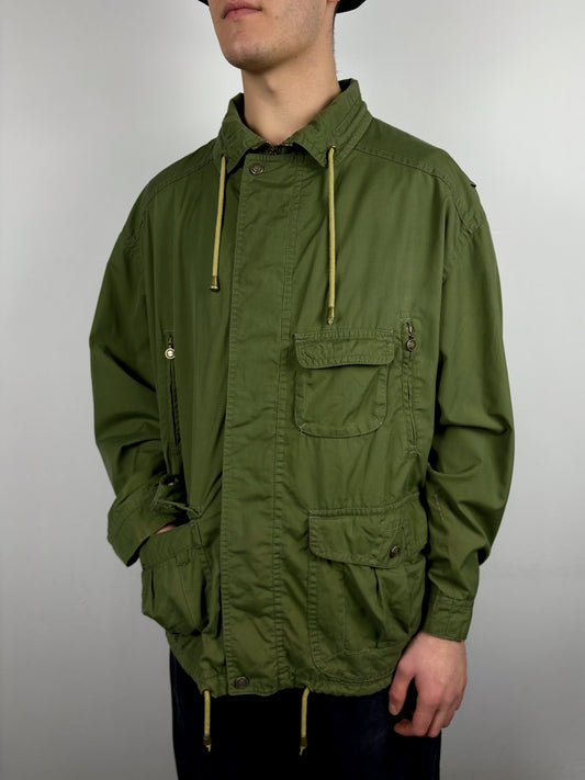 Vintage Faciba Military Green Technical Parka Jacket (L)