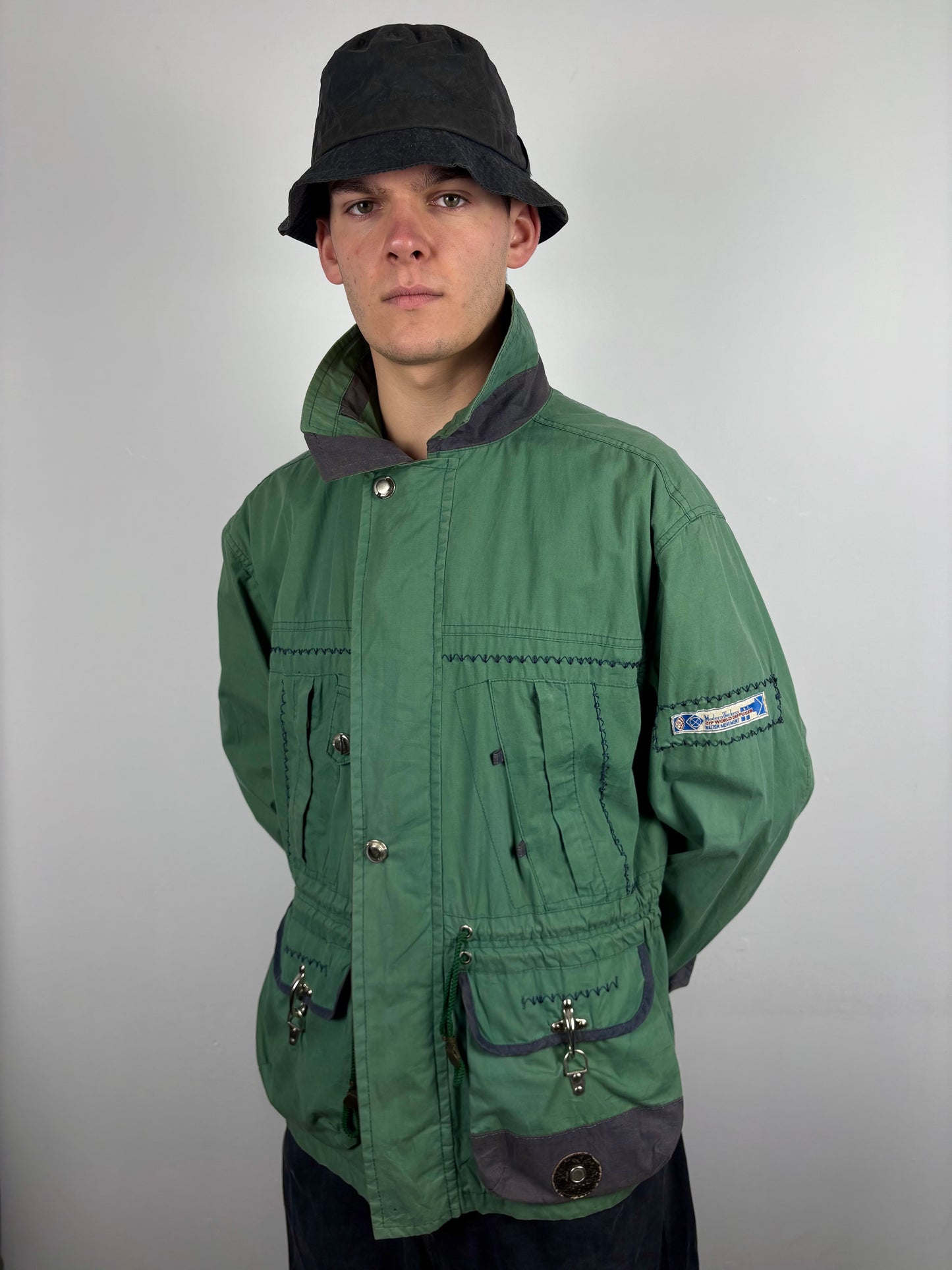 Vintage Workwear Dark Green Technical Parka Jacket (S)