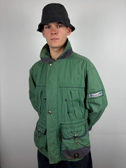 Vintage Workwear Dark Green Technical Parka Jacket (S)