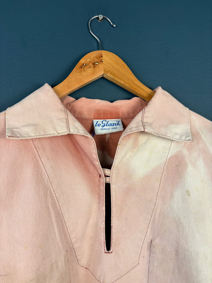 True Vintage 1950s Pink Sun Faded French Fisherman Smock Jacket (M)