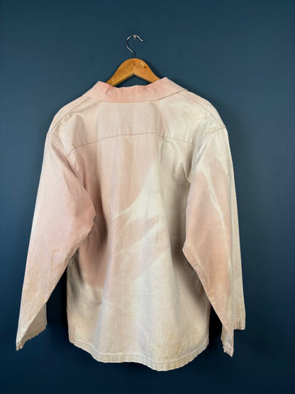True Vintage 1950s Pink Sun Faded French Fisherman Smock Jacket (M)