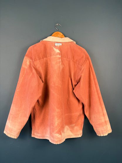 True Vintage 1950s Pink Sun Faded French Fisherman Smock Jacket (M)