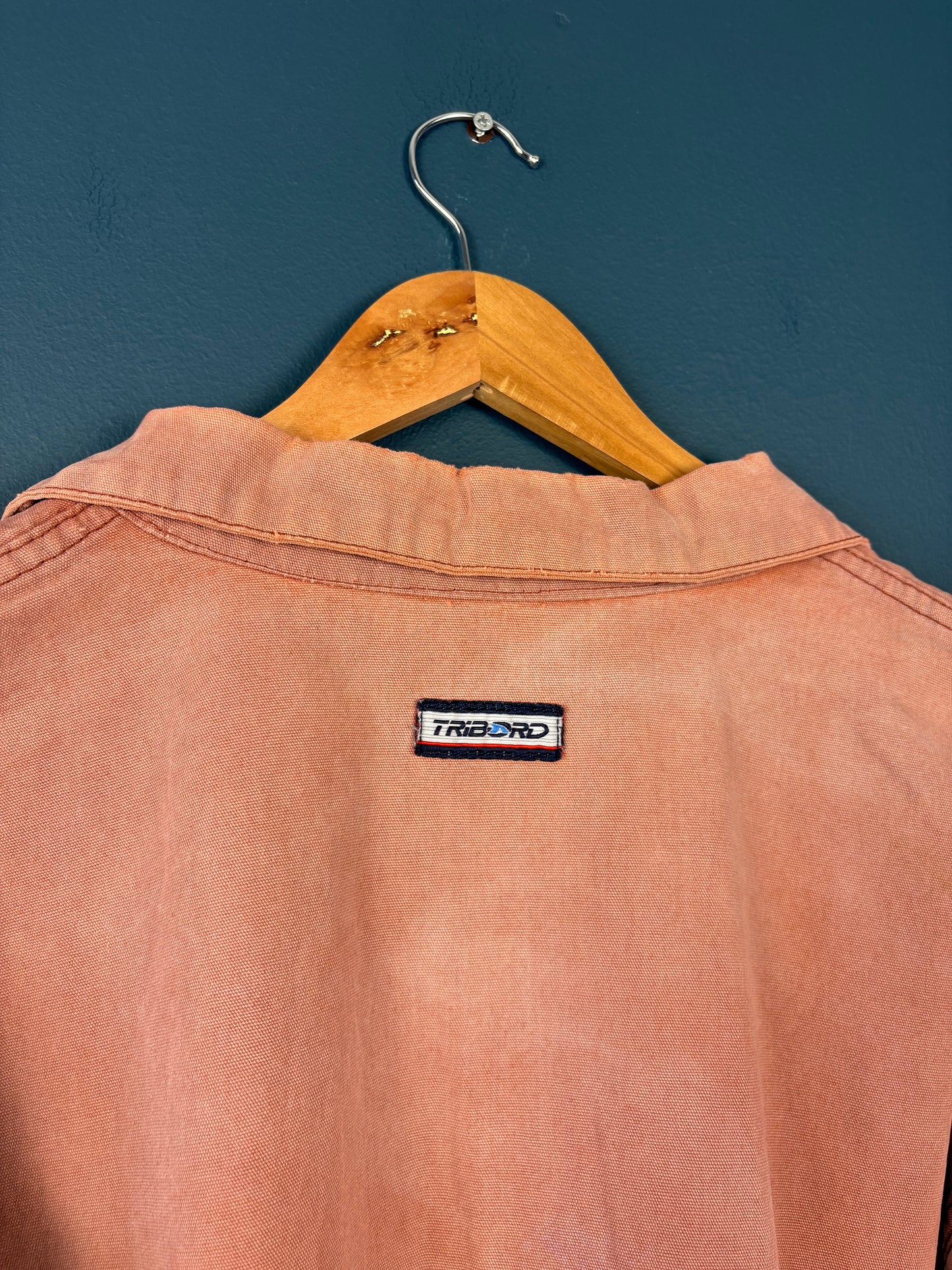 True Vintage 1970s Maroon Sun Faded French Fisherman Smock Jacket (XL)
