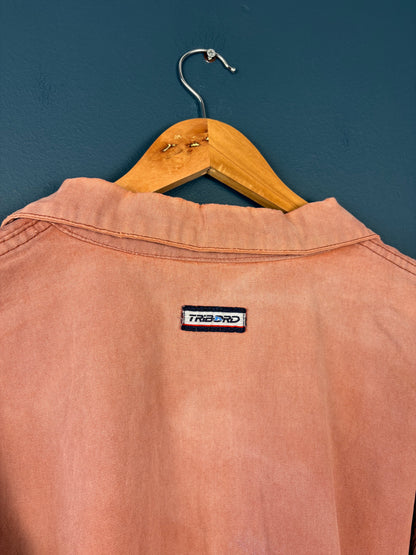 True Vintage 1970s Maroon Sun Faded French Fisherman Smock Jacket (XL)