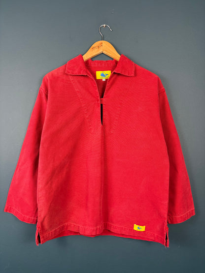 True Vintage 1970s Red French Fisherman Smock Jacket (S)