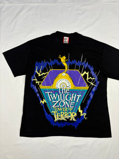 Vintage Disney 90s Tower of Terror Black Graphic Tee (XL)