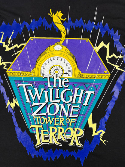Vintage Disney 90s Tower of Terror Black Graphic Tee (XL)