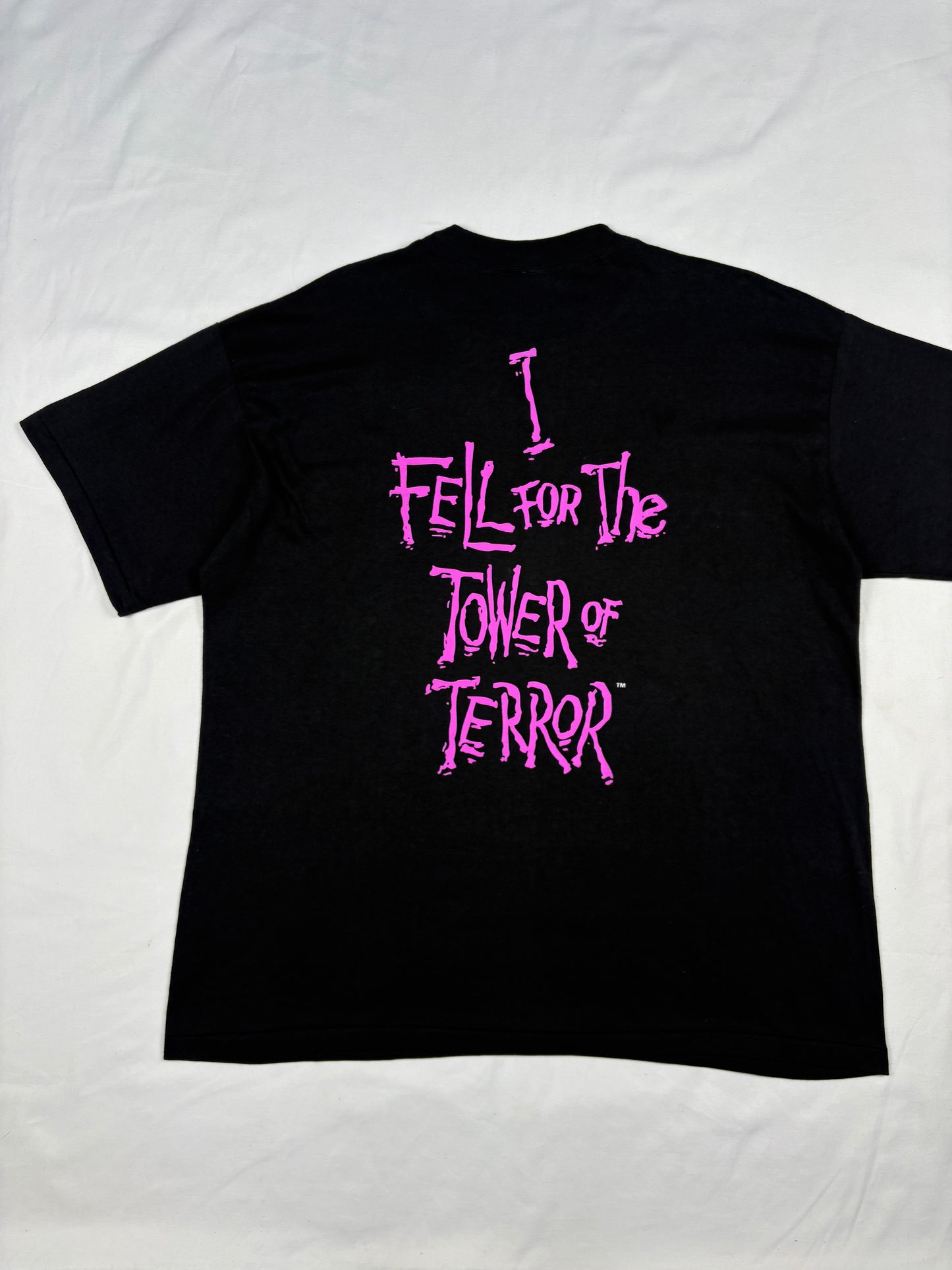 Vintage Disney 90s Tower of Terror Black Graphic Tee (XL)