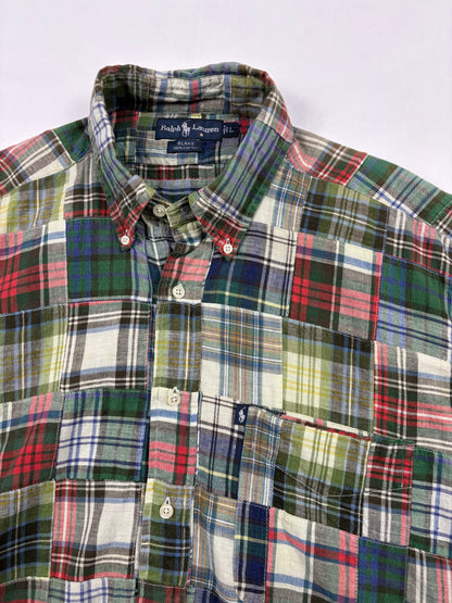 Vintage Ralph Lauren Patchwork Madras Shirt (L)