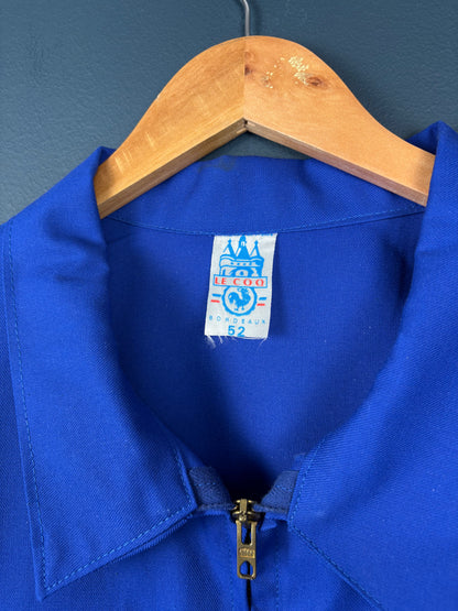 True Vintage 1960s Blue French Zip-up Workwear Jacket (L)