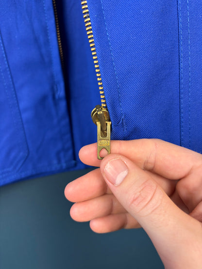 True Vintage 1960s Blue French Zip-up Workwear Jacket (L)