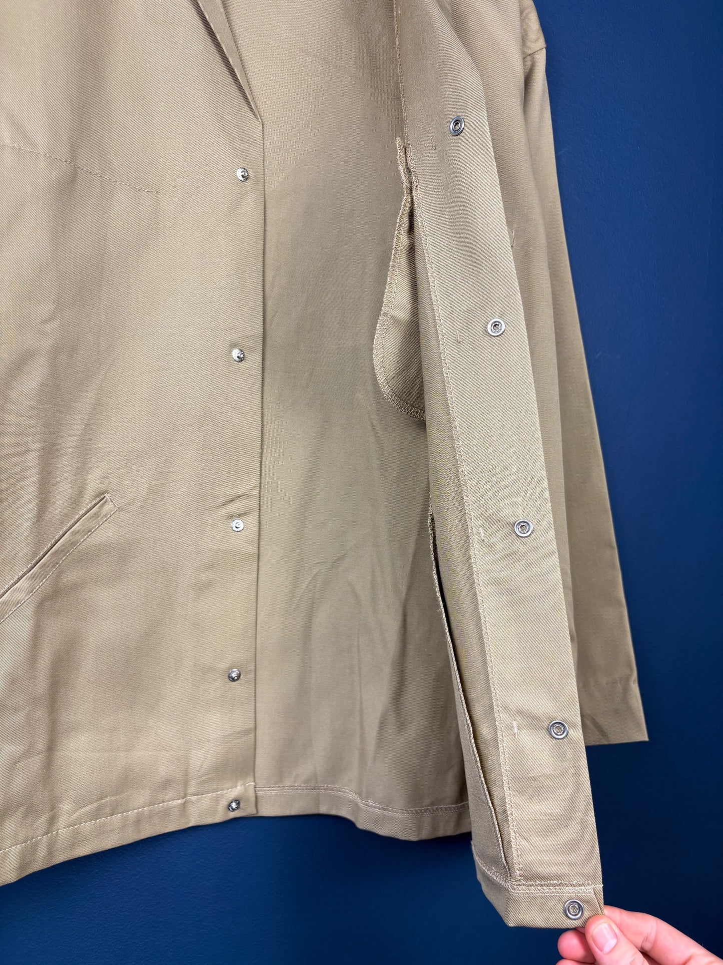 True Vintage 1960s Beige Sanforised Pop Button Chore Jacket (M)