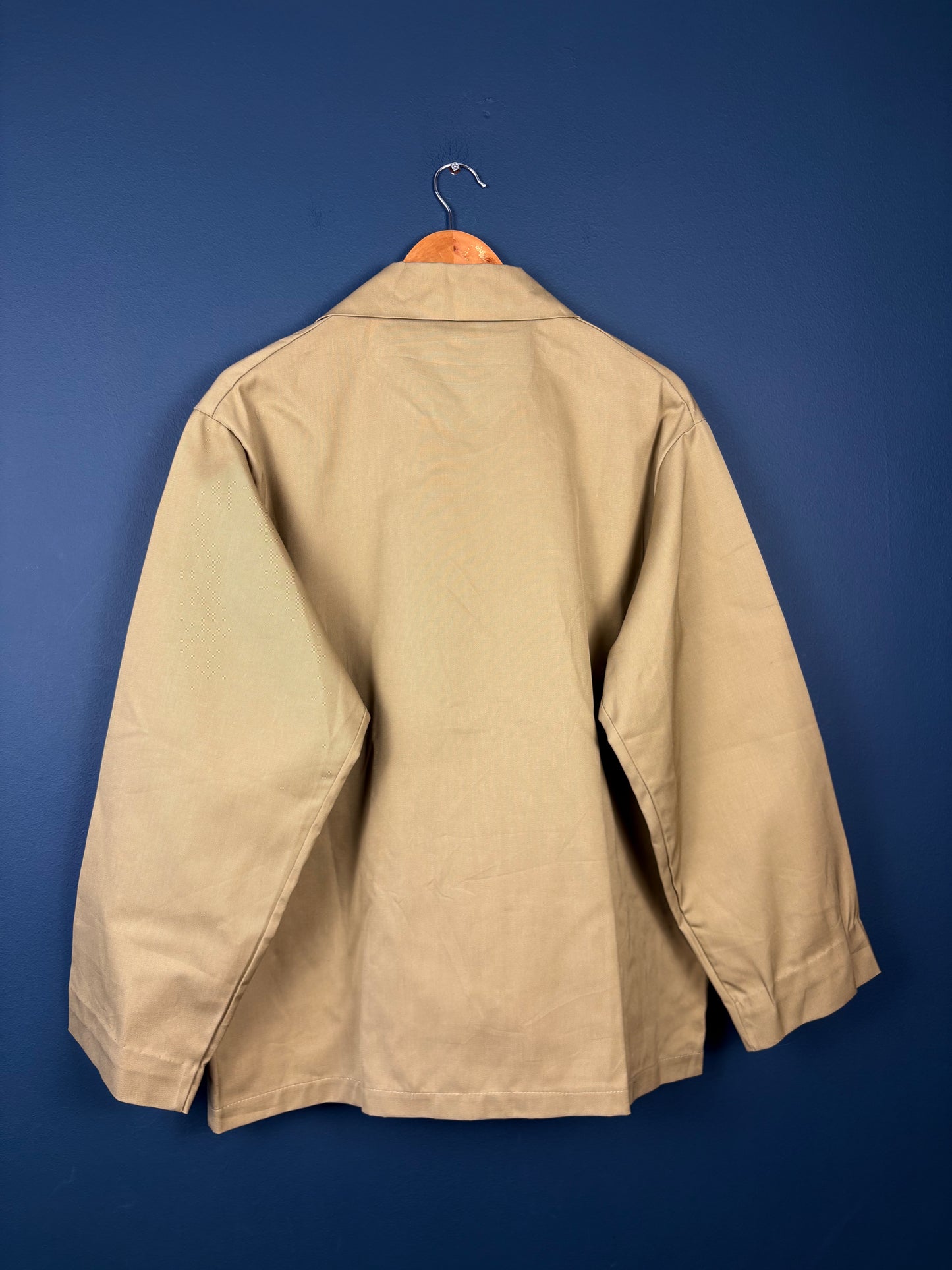 True Vintage 1960s Beige Sanforised Pop Button Chore Jacket (M)