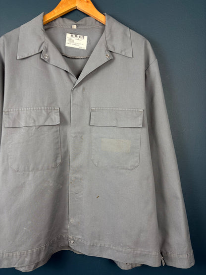 True Vintage 1980s Grey Pop Button French Chore Jacket (L)