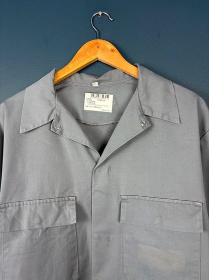 True Vintage 1980s Grey Pop Button French Chore Jacket (L)