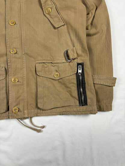 Vintage Pinko Beige Canvas Technical Zip Work Jacket (women's M)