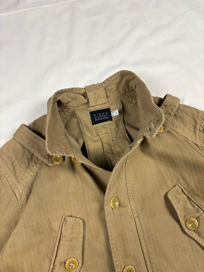 Vintage Pinko Beige Canvas Technical Zip Work Jacket (women's M)