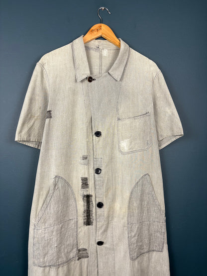 True Vintage 1940/50s Homemade Repairs French Work Jacket (M)