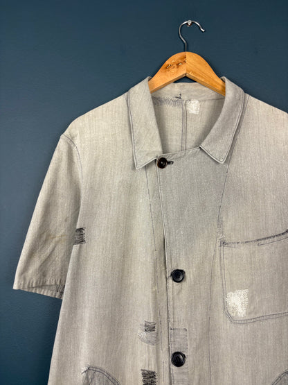 True Vintage 1940/50s Homemade Repairs French Work Jacket (M)
