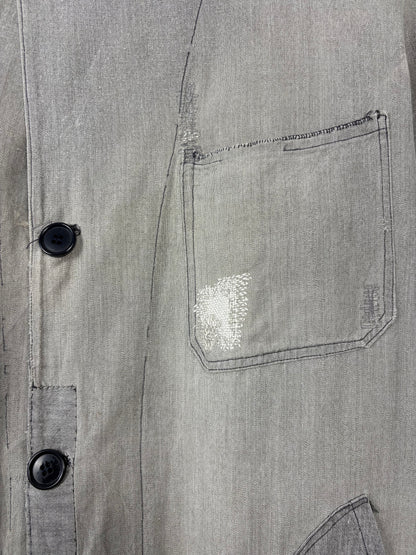 True Vintage 1940/50s Homemade Repairs French Work Jacket (M)