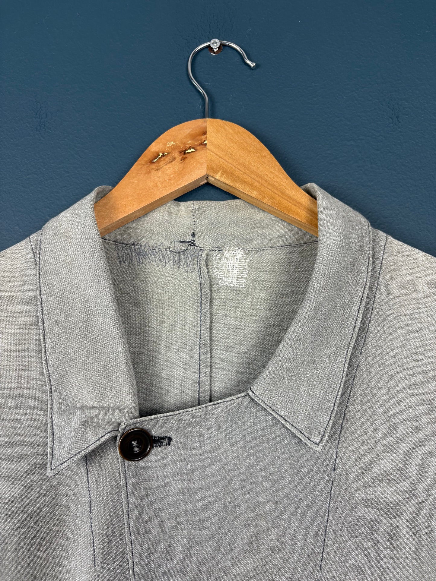 True Vintage 1940/50s Homemade Repairs French Work Jacket (M)