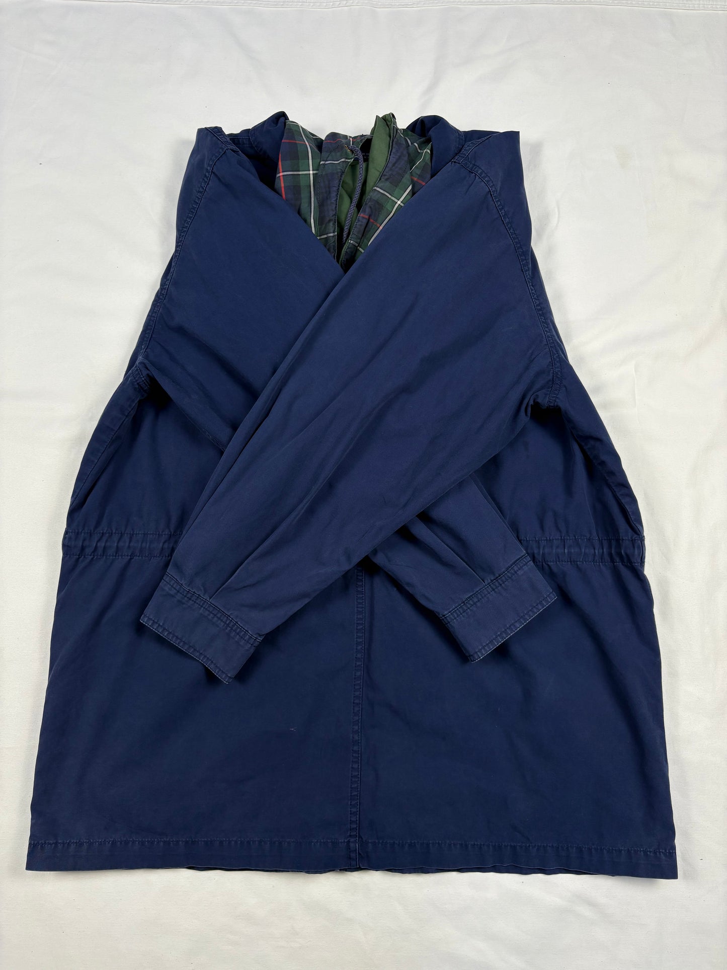 Vintage Tommy Hilfiger Double-Closure Navy Cotton Overcoat (M)