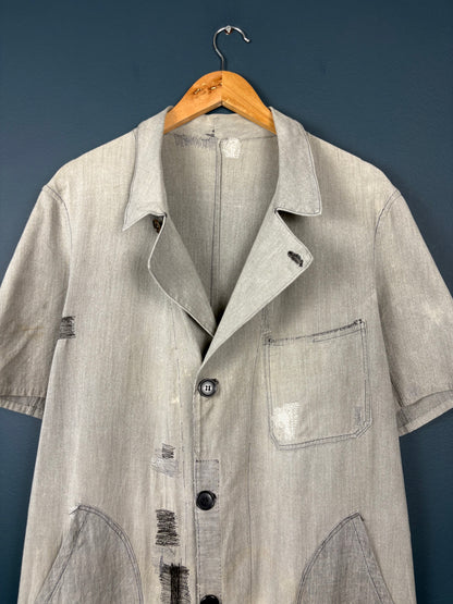 True Vintage 1940/50s Homemade Repairs French Work Jacket (M)