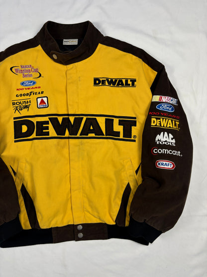 Vintage Nascar 90s Brown + Yellow Racing Jacket (L)