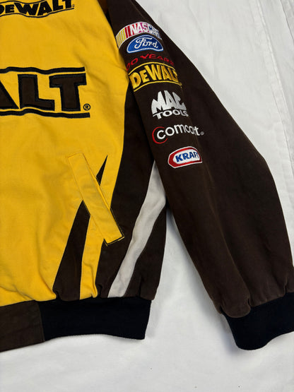 Vintage Nascar 90s Brown + Yellow Racing Jacket (L)