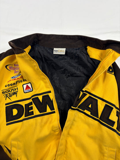 Vintage Nascar 90s Brown + Yellow Racing Jacket (L)