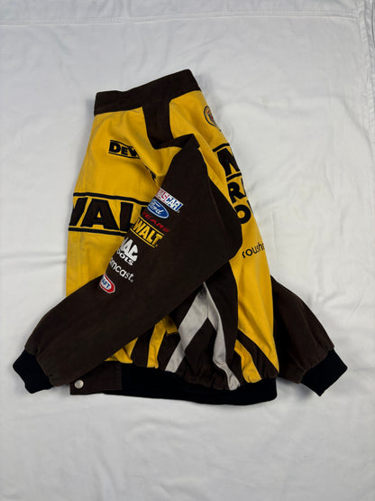 Vintage Nascar 90s Brown + Yellow Racing Jacket (L)
