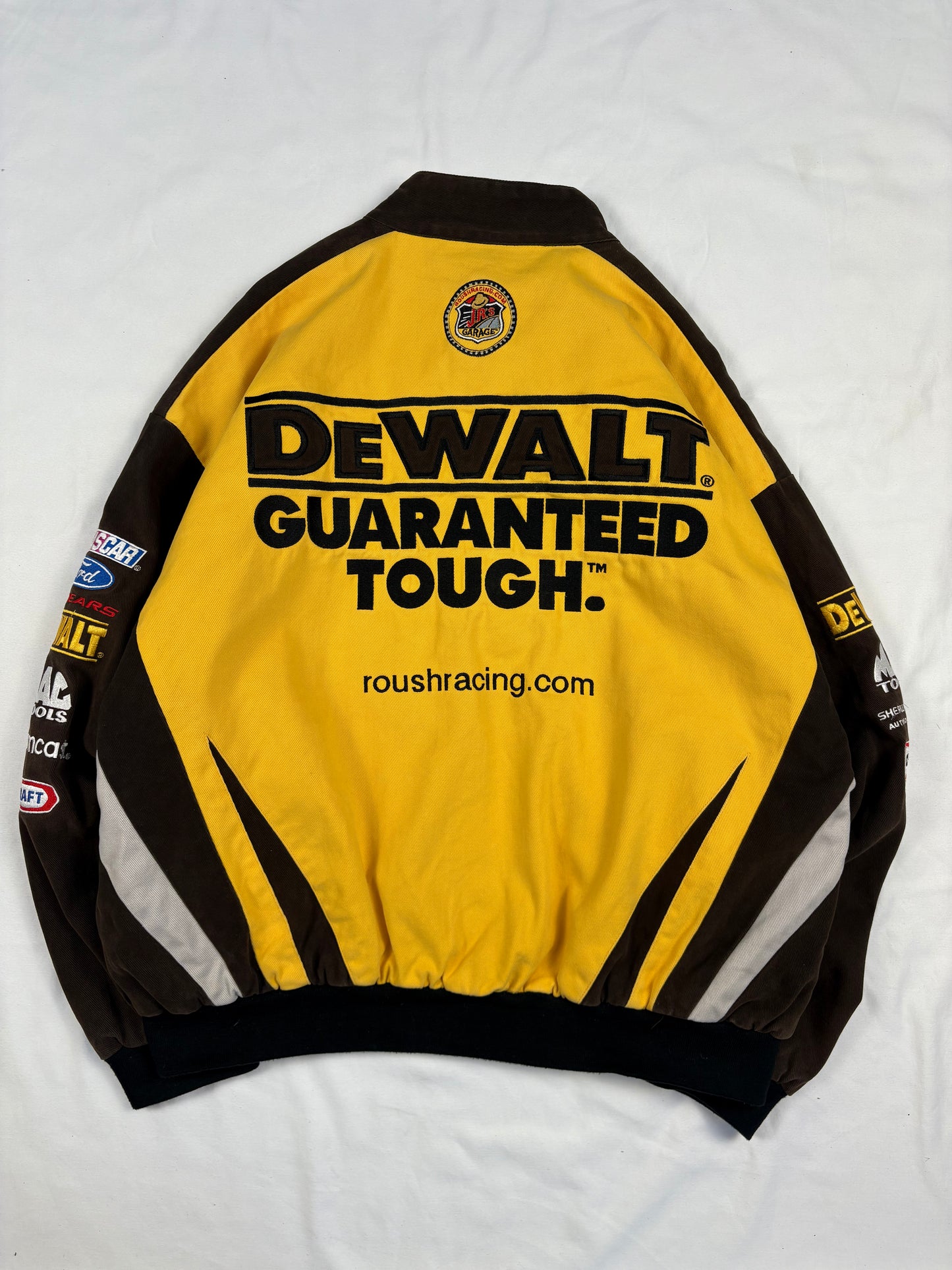 Vintage Nascar 90s Brown + Yellow Racing Jacket (L)