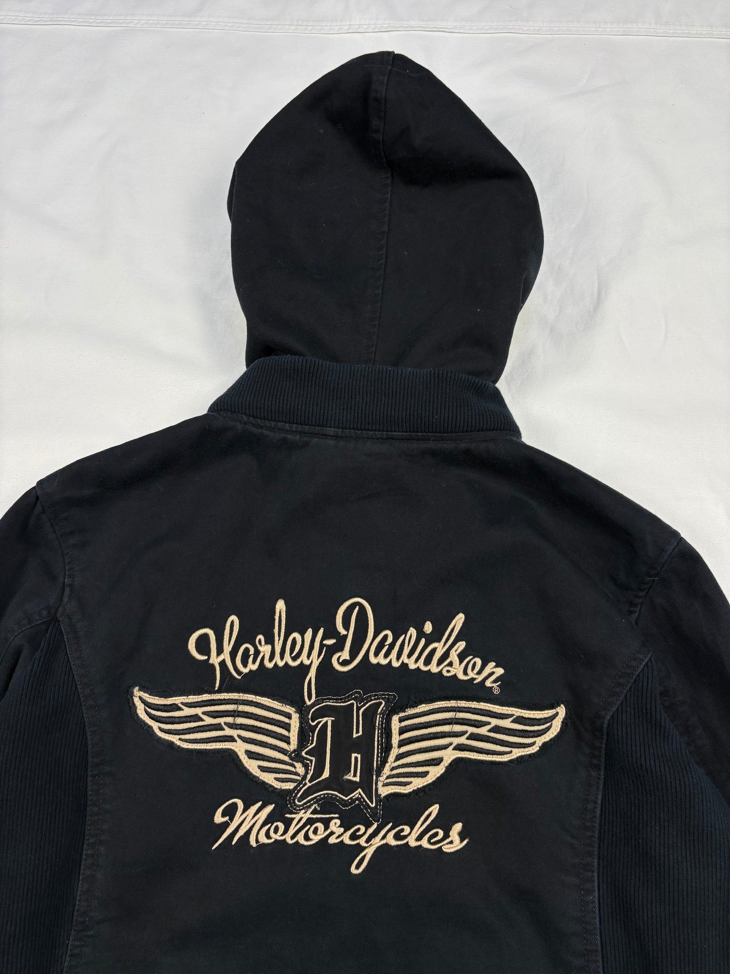 Vintage Harley Davidson Canvas Zip Up Biker Jacket (women's M)