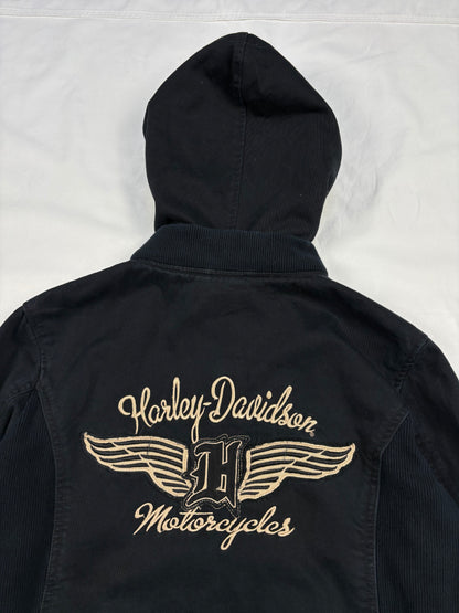 Vintage Harley Davidson Canvas Zip Up Biker Jacket (women's M)
