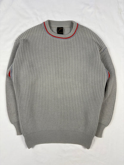 True Vintage 80s Italian Made Heavy Knit Grey Sweater (M)
