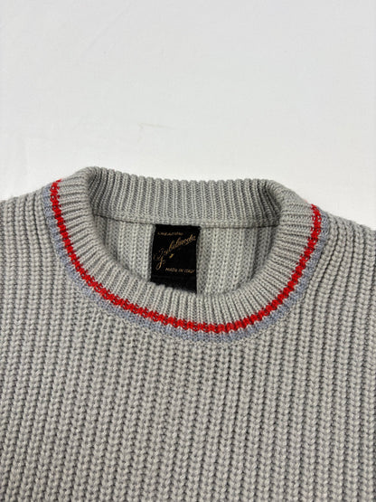 True Vintage 80s Italian Made Heavy Knit Grey Sweater (M)
