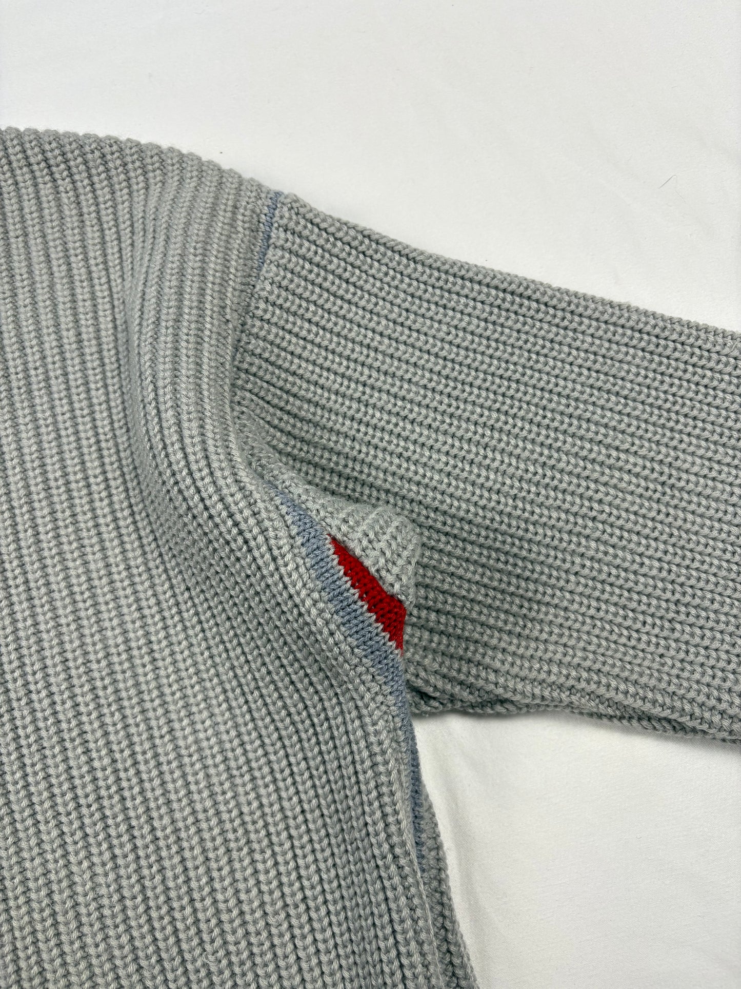 True Vintage 80s Italian Made Heavy Knit Grey Sweater (M)