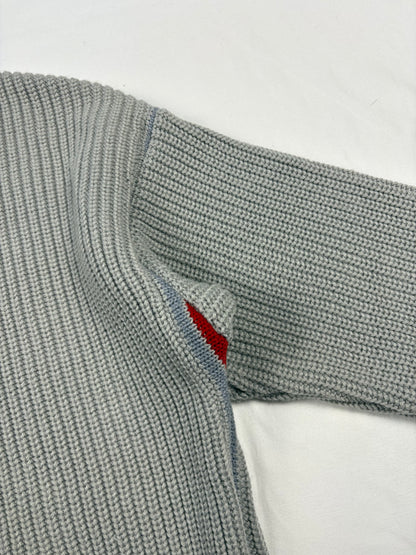 True Vintage 80s Italian Made Heavy Knit Grey Sweater (M)