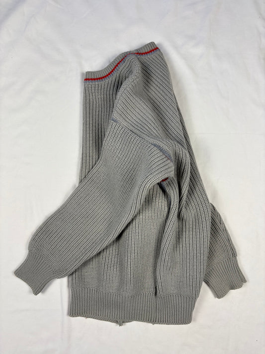 True Vintage 80s Italian Made Heavy Knit Grey Sweater (M)