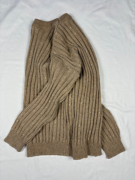 True Vintage 80s Italian Made Heavy Knit Beige Sweater (M)