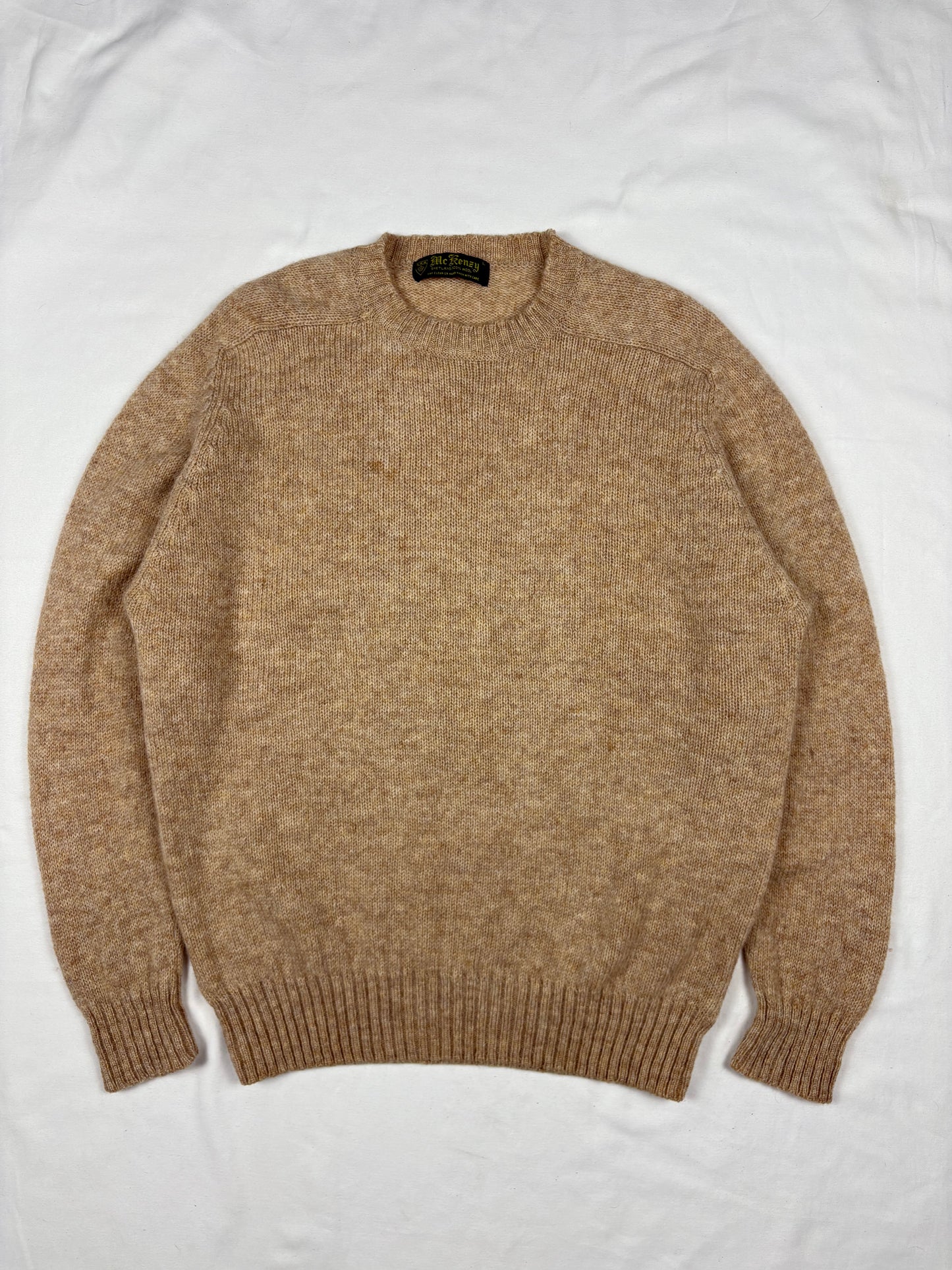 True Vintage 70s Scottish Shetland Wool Beige Sweater (L)