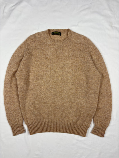 True Vintage 70s Scottish Shetland Wool Beige Sweater (L)