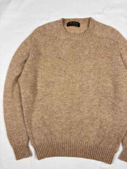 True Vintage 70s Scottish Shetland Wool Beige Sweater (L)
