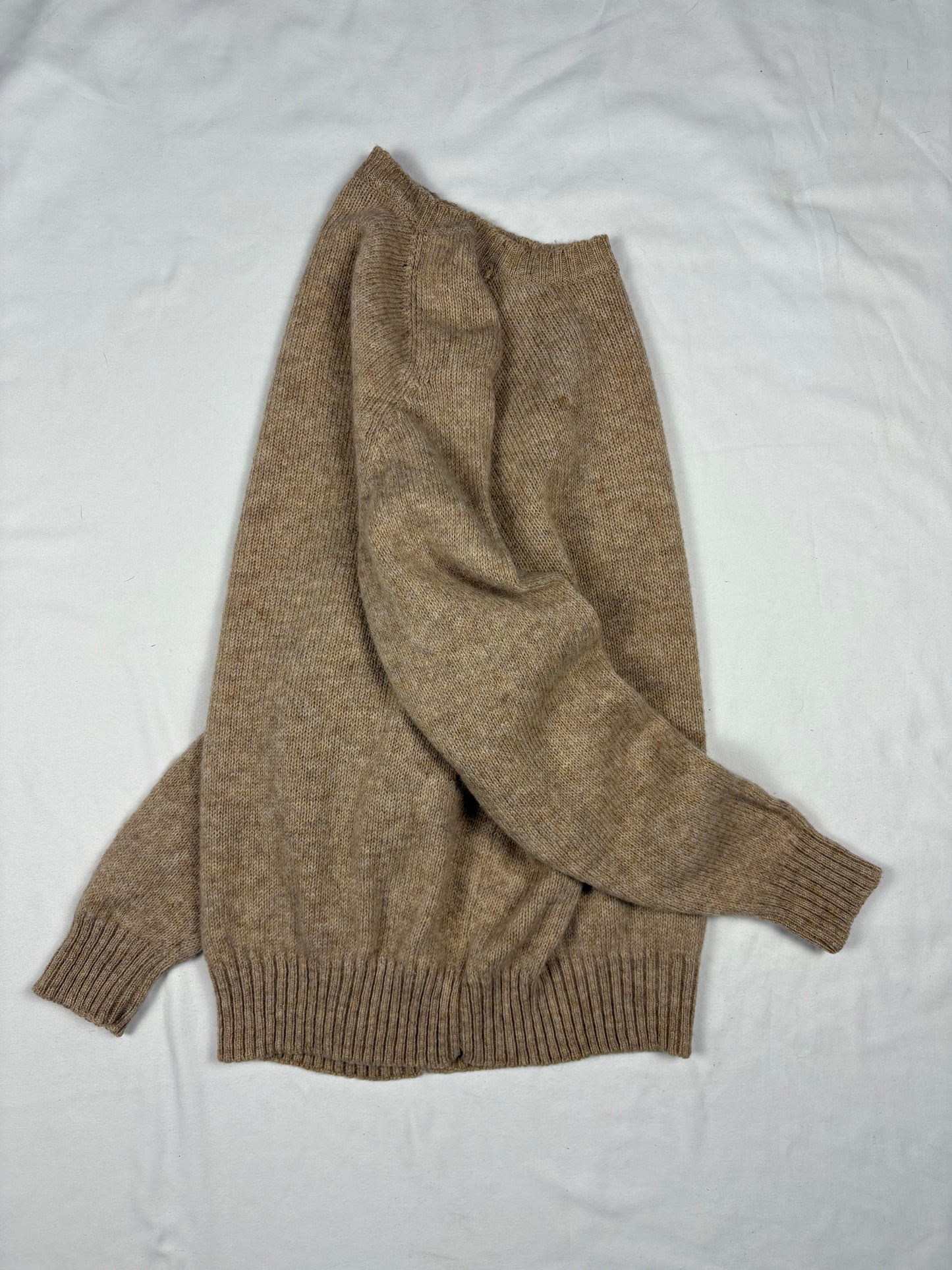 True Vintage 70s Scottish Shetland Wool Beige Sweater (L)