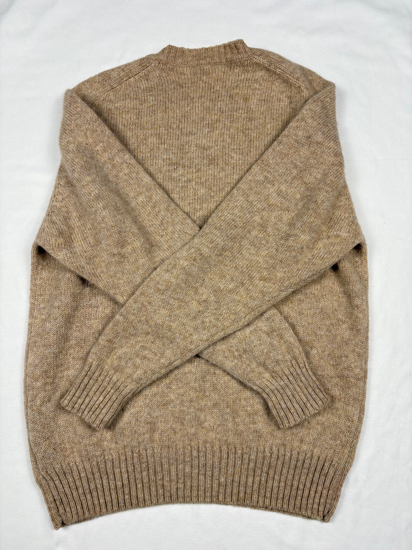 True Vintage 70s Scottish Shetland Wool Beige Sweater (L)