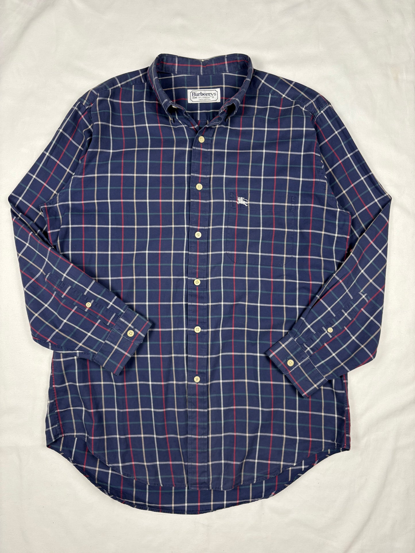 Vintage Burberry Classic Nova Check Navy Shirt (M)