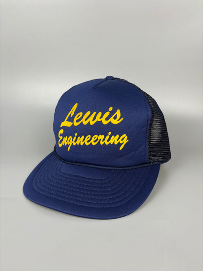 Vintage Engineering Navy Blue Mesh Trucker Hat