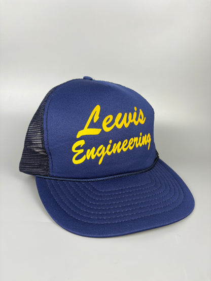Vintage Engineering Navy Blue Mesh Trucker Hat