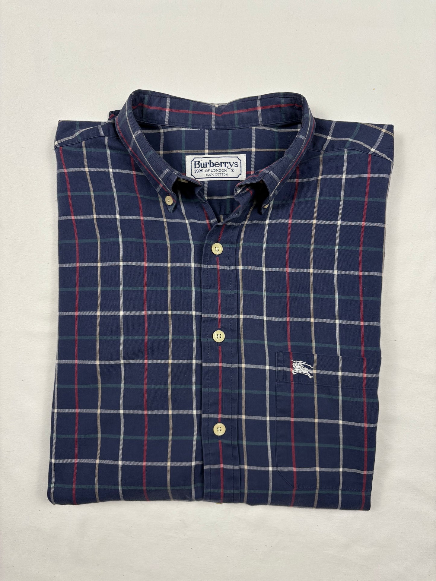 Vintage Burberry Classic Nova Check Navy Shirt (M)