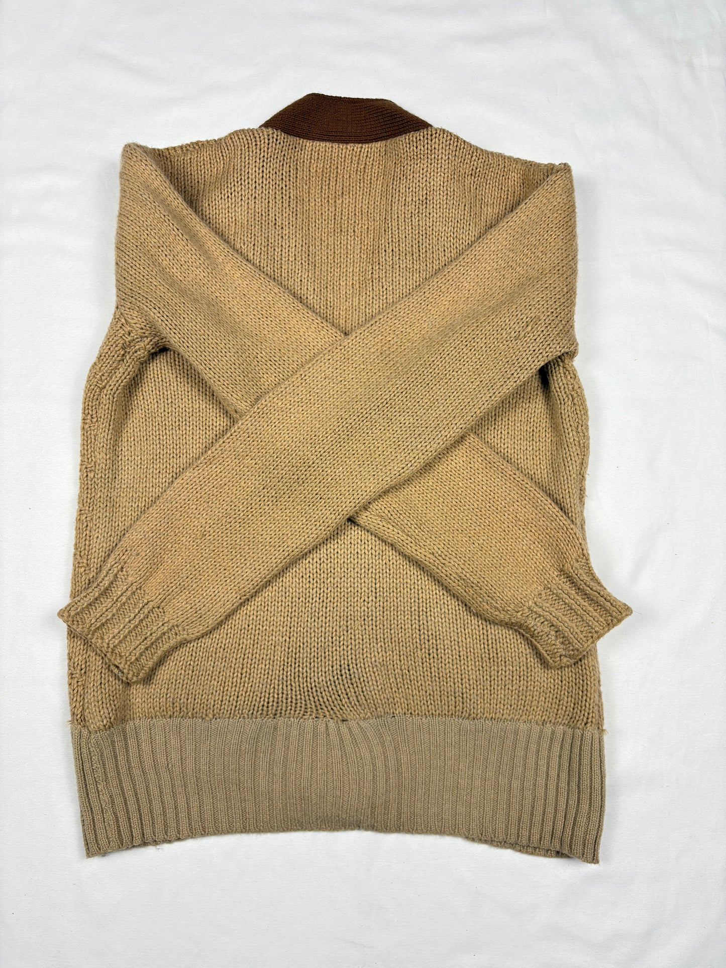 True Vintage 70s Italian Made Beige Cardigan (S)